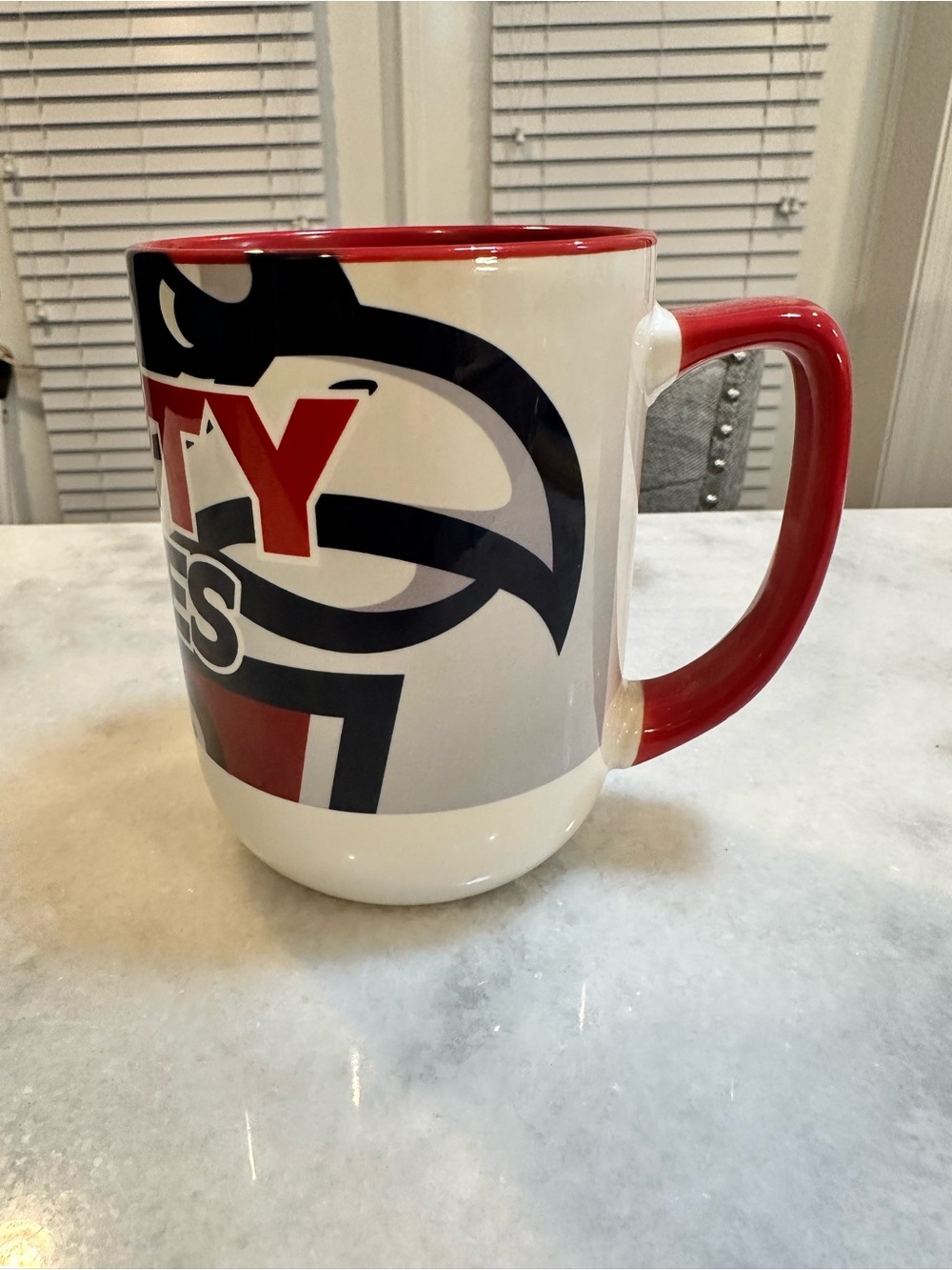 Liberty Flames Red and White Ceramic Collegiate Team Logo Mug, 16oz - NWOT